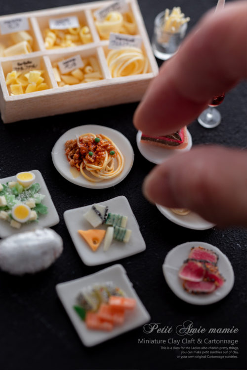 ミニチュア粘土のクリスマスディナー