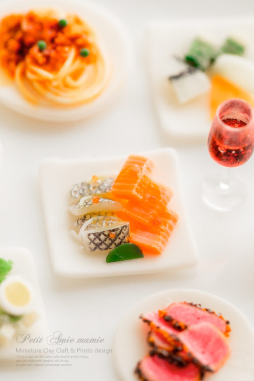 ミニチュア粘土のクリスマスディナー