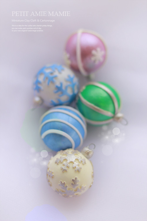 作り方公開　クレイで作る美しいクリスマス オーナメント ガラス ボール